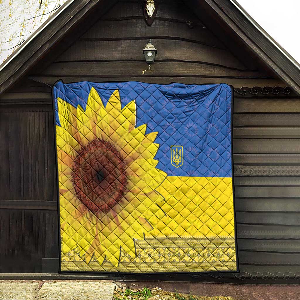 Ukraine National Flag Day Quilt 23 August with Sunflower
