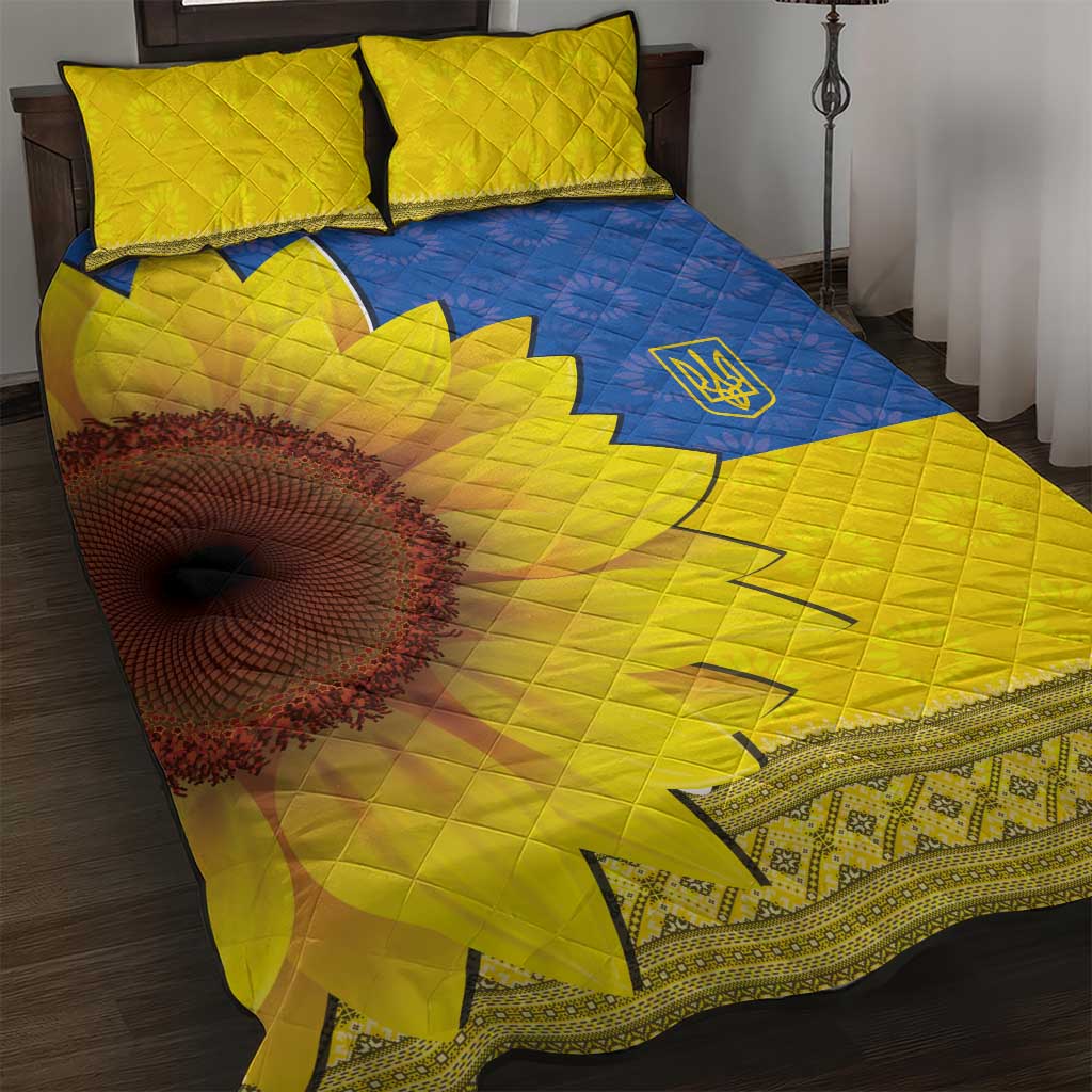 Ukraine National Flag Day Quilt Bed Set 23 August with Sunflower