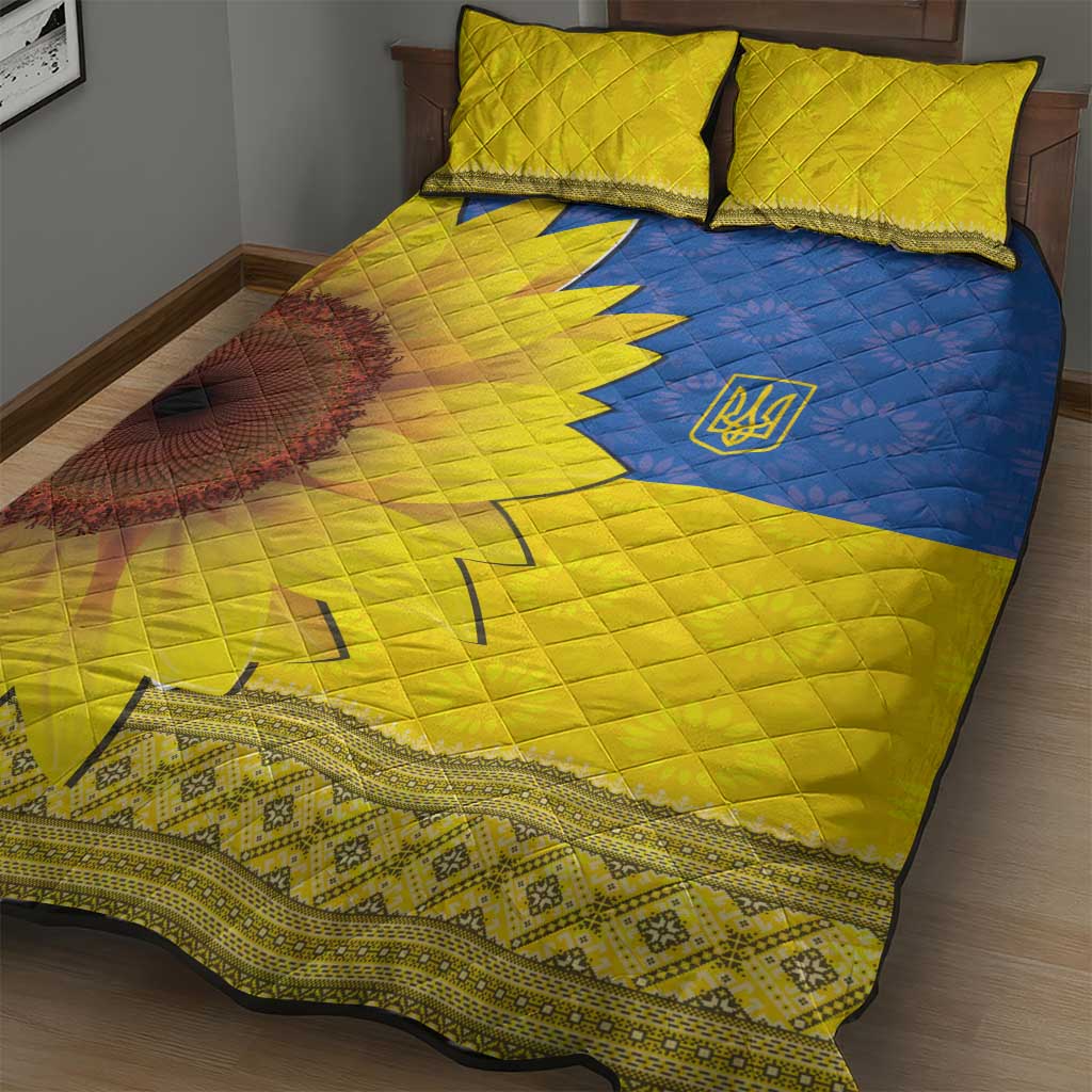 Ukraine National Flag Day Quilt Bed Set 23 August with Sunflower