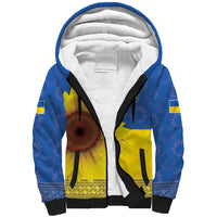 Ukraine National Flag Day Sherpa Hoodie 23 August with Sunflower