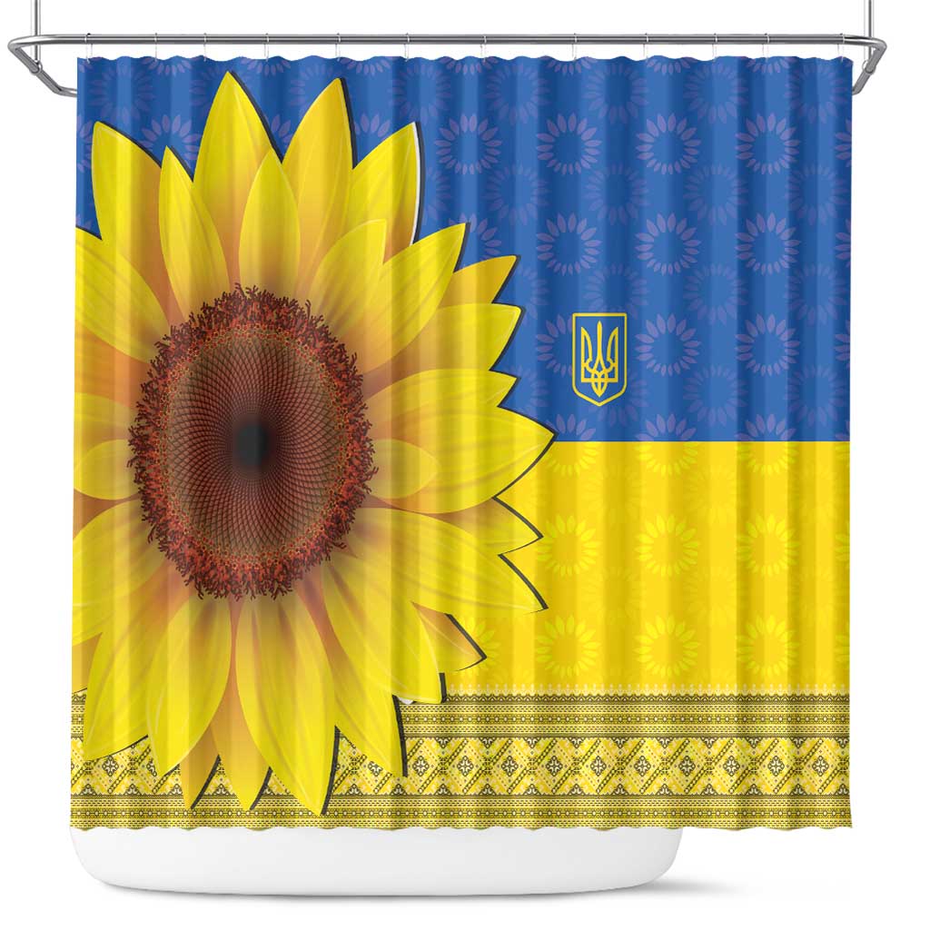 Ukraine National Flag Day Shower Curtain 23 August with Sunflower