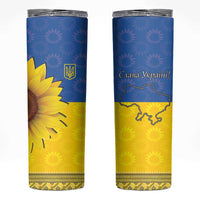 Ukraine National Flag Day Skinny Tumbler 23 August with Sunflower