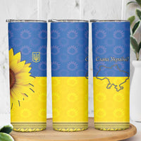 Ukraine National Flag Day Skinny Tumbler 23 August with Sunflower