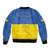 Ukraine National Flag Day Sleeve Zip Bomber Jacket 23 August with Sunflower