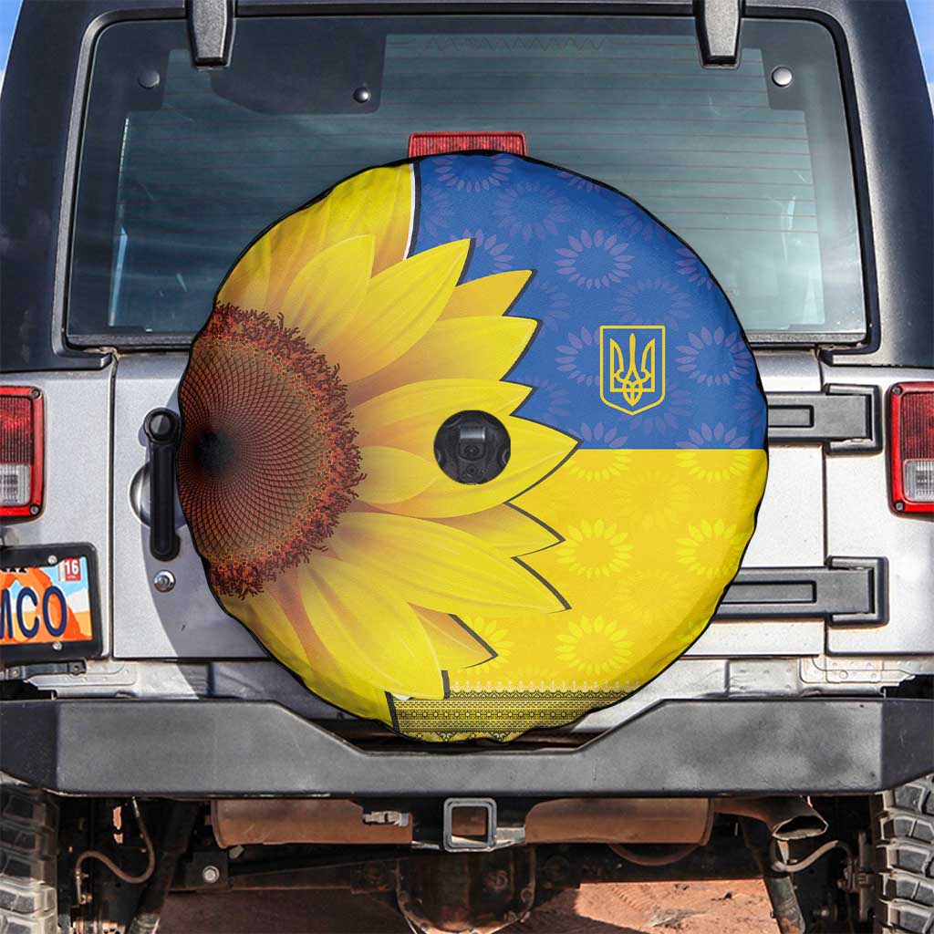 Ukraine National Flag Day Spare Tire Cover 23 August with Sunflower