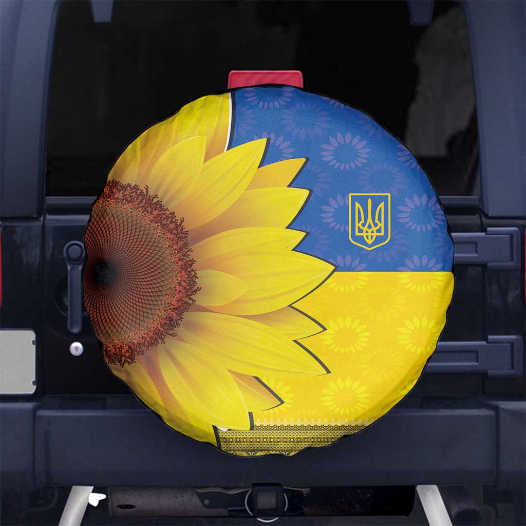 Ukraine National Flag Day Spare Tire Cover 23 August with Sunflower