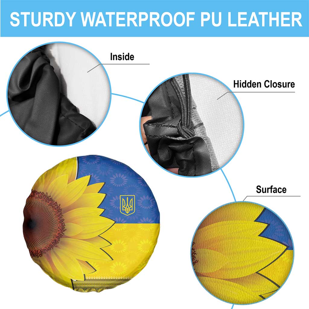 Ukraine National Flag Day Spare Tire Cover 23 August with Sunflower