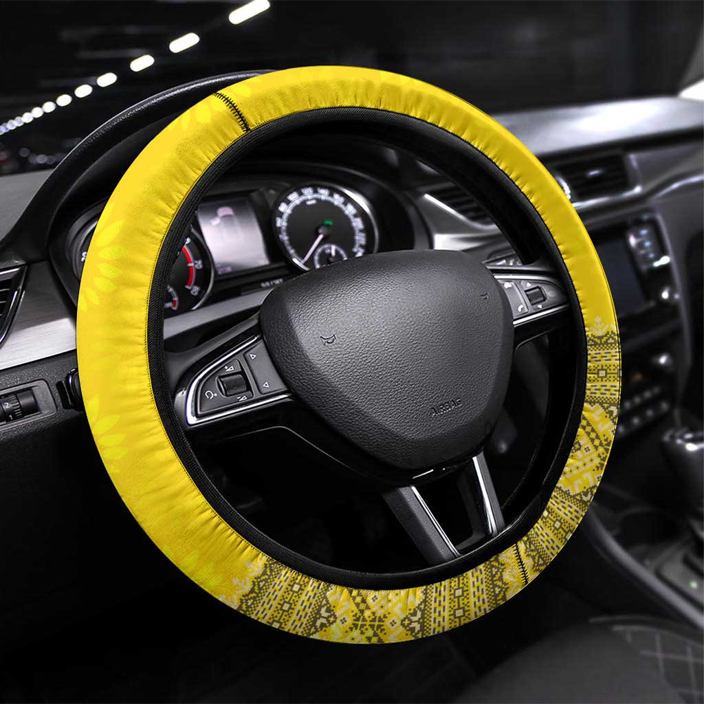 Ukraine National Flag Day Steering Wheel Cover 23 August with Sunflower