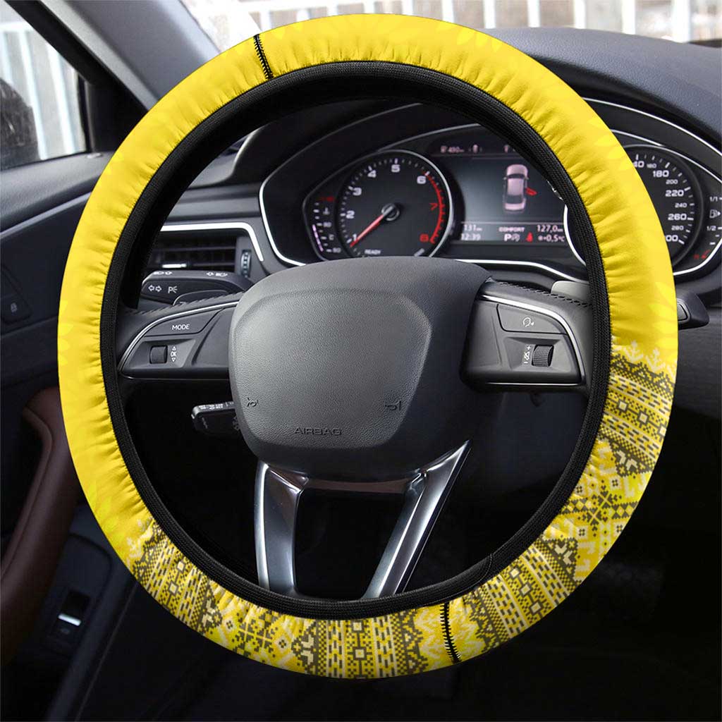 Ukraine National Flag Day Steering Wheel Cover 23 August with Sunflower
