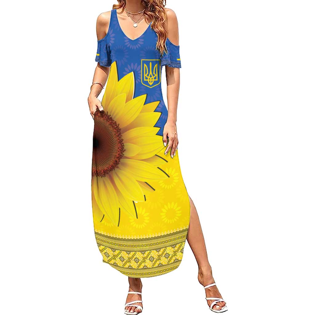 Ukraine National Flag Day Summer Maxi Dress 23 August with Sunflower
