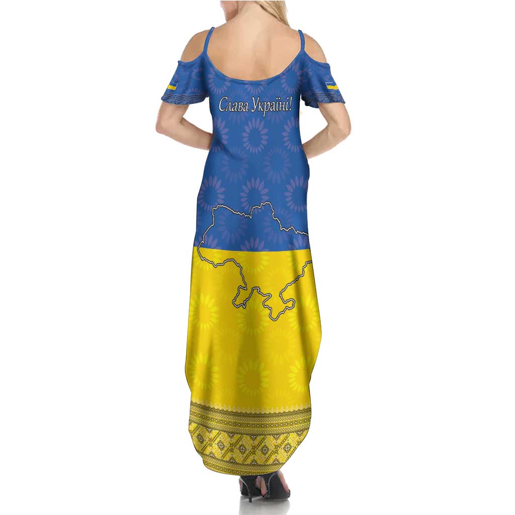 Ukraine National Flag Day Summer Maxi Dress 23 August with Sunflower