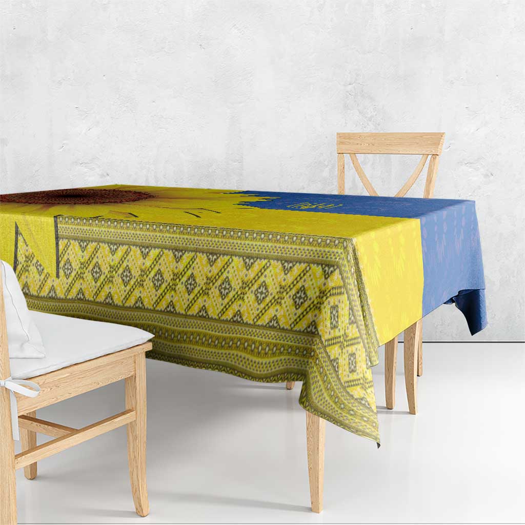 Ukraine National Flag Day Tablecloth 23 August with Sunflower