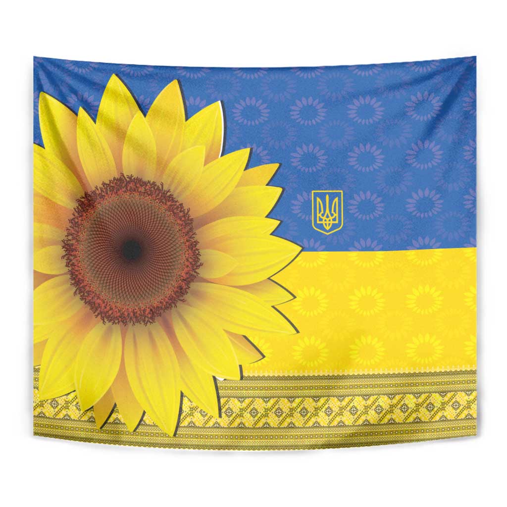 Ukraine National Flag Day Tapestry 23 August with Sunflower