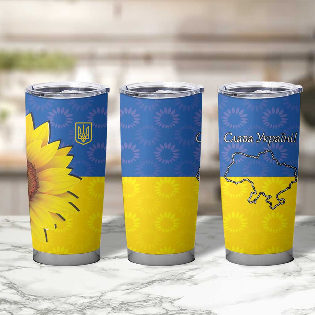 Ukraine National Flag Day Tumbler Cup 23 August with Sunflower