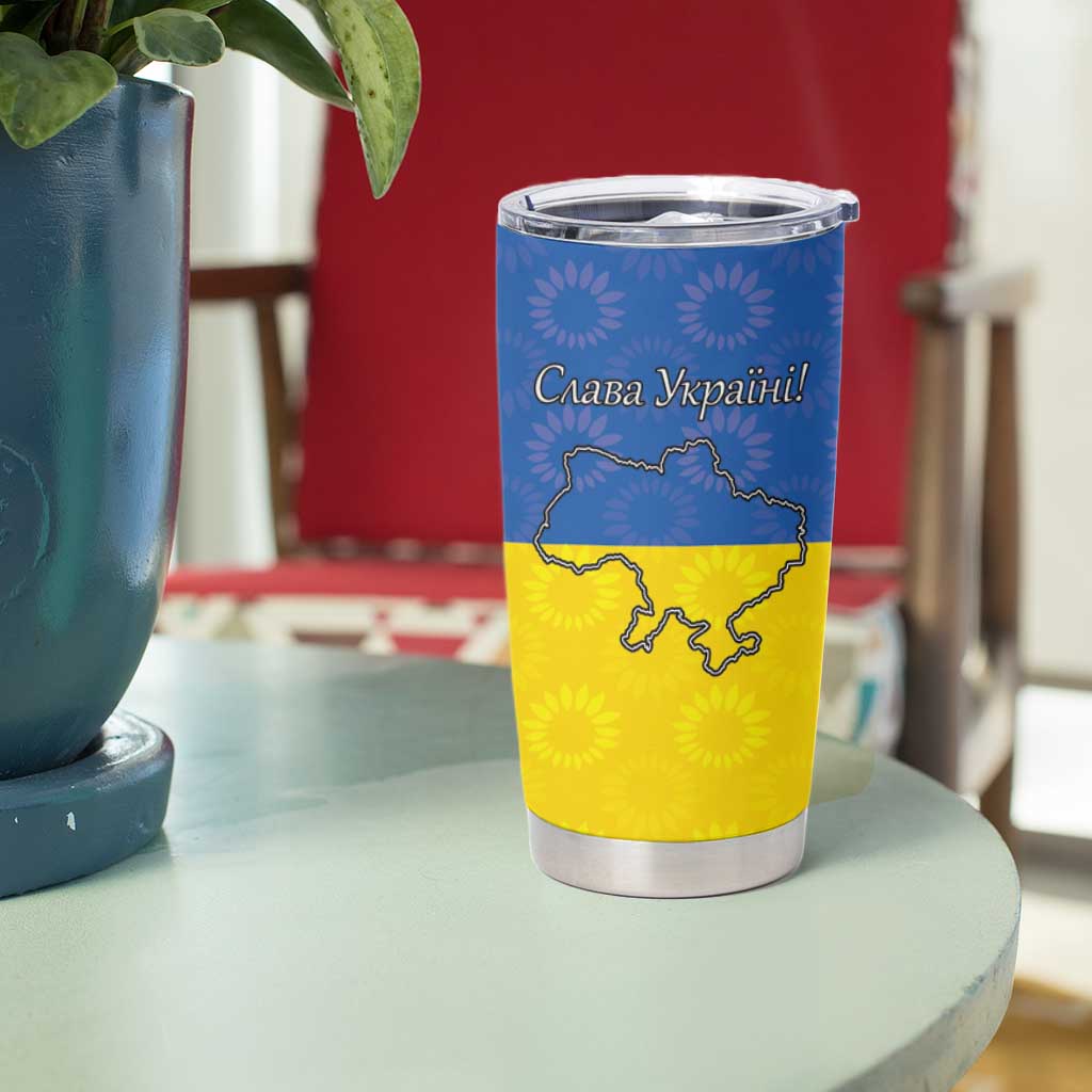 Ukraine National Flag Day Tumbler Cup 23 August with Sunflower
