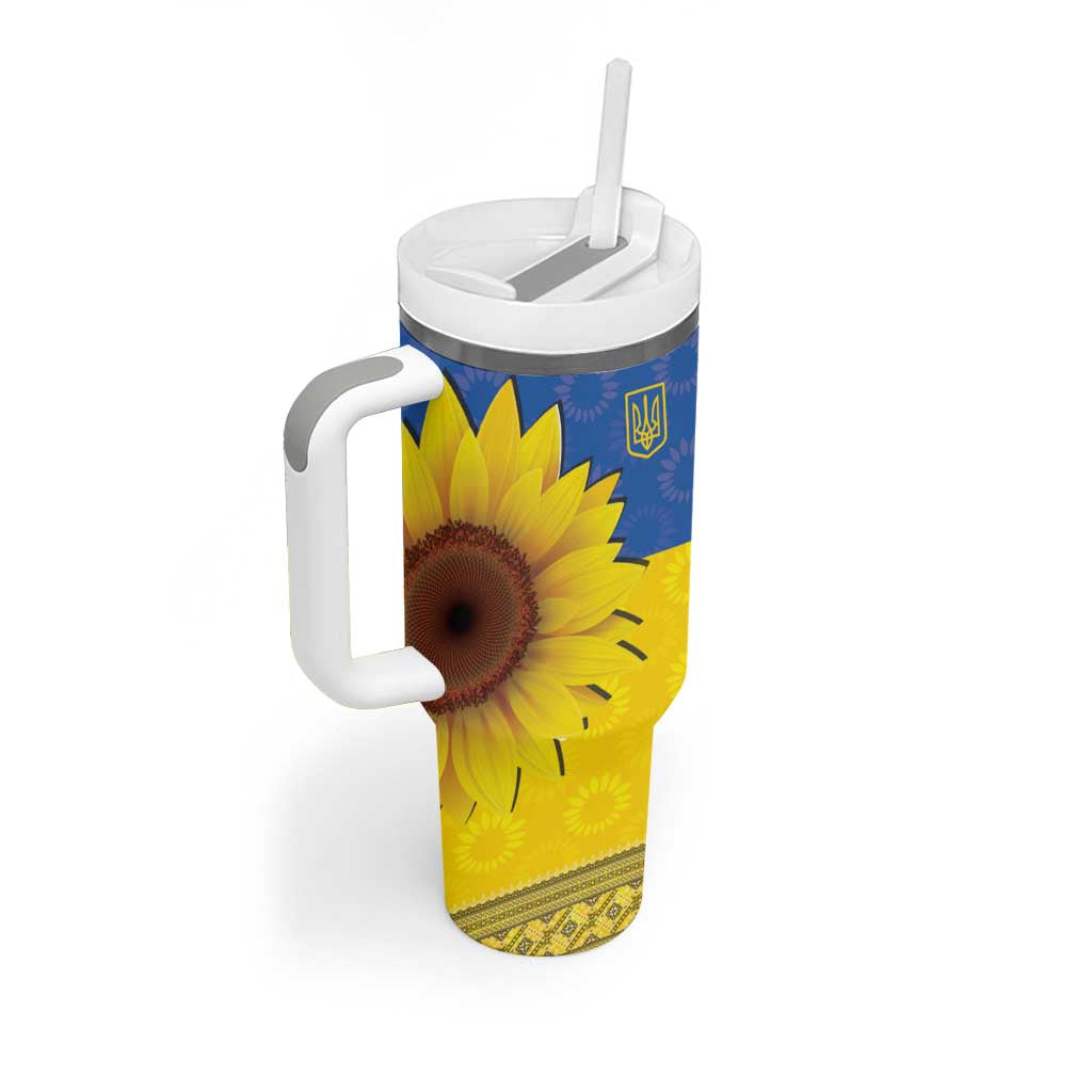 Ukraine National Flag Day Tumbler With Handle 23 August with Sunflower