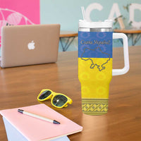 Ukraine National Flag Day Tumbler With Handle 23 August with Sunflower