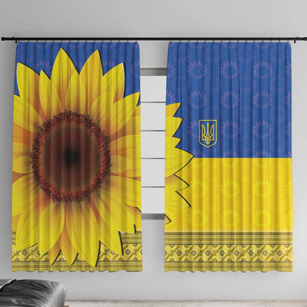 Ukraine National Flag Day Window Curtain 23 August with Sunflower