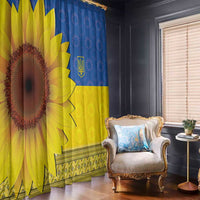 Ukraine National Flag Day Window Curtain 23 August with Sunflower