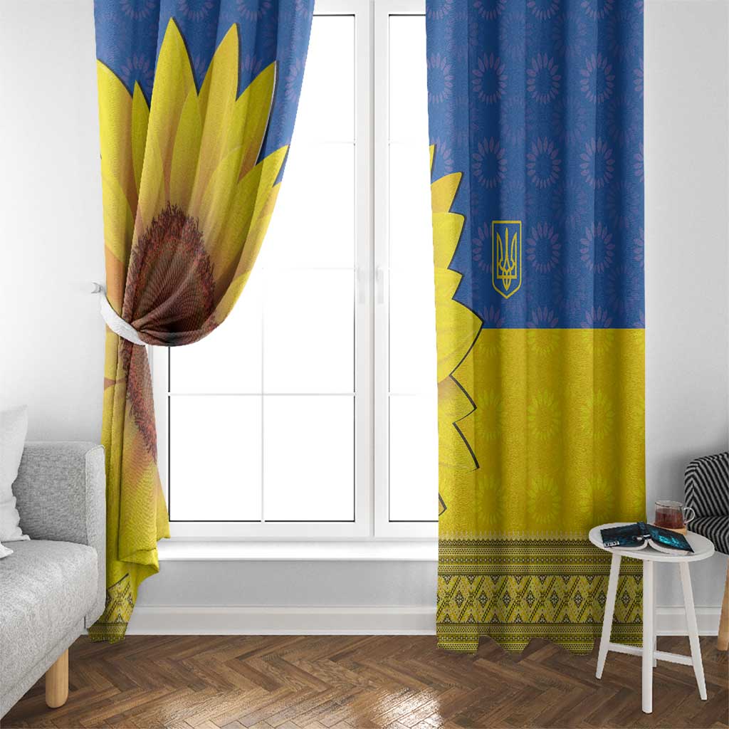 Ukraine National Flag Day Window Curtain 23 August with Sunflower