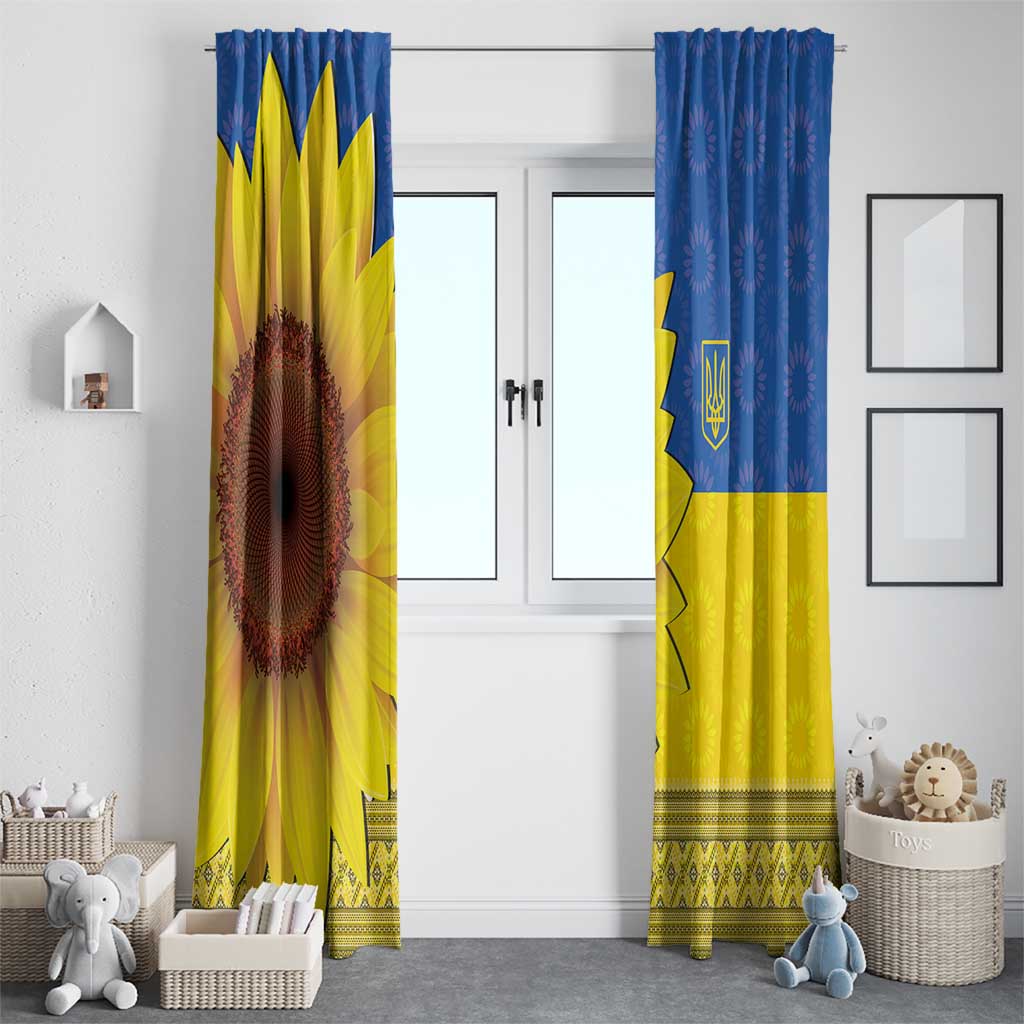 Ukraine National Flag Day Window Curtain 23 August with Sunflower