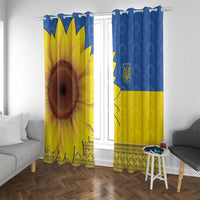 Ukraine National Flag Day Window Curtain 23 August with Sunflower