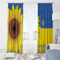 Ukraine National Flag Day Window Curtain 23 August with Sunflower