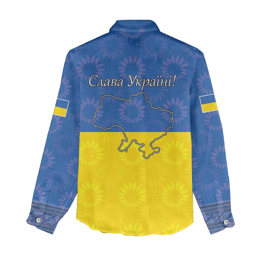 Ukraine National Flag Day Women Casual Shirt 23 August with Sunflower