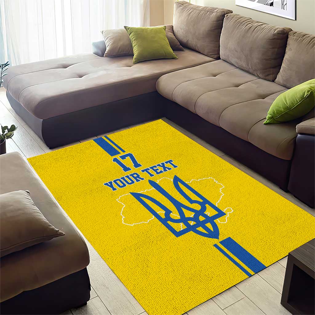 Custom Ukraine Football Area Rug Yellow Style