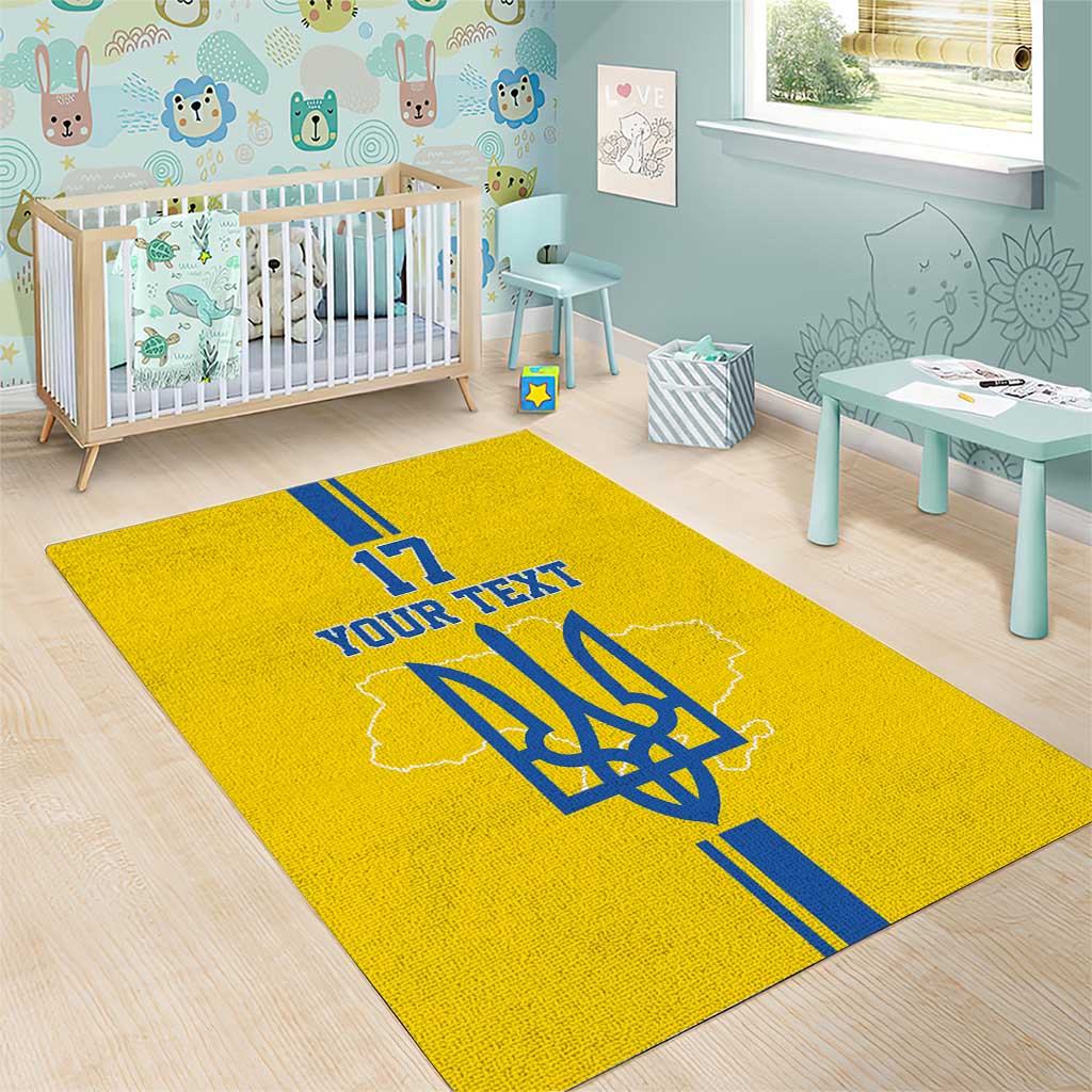 Custom Ukraine Football Area Rug Yellow Style