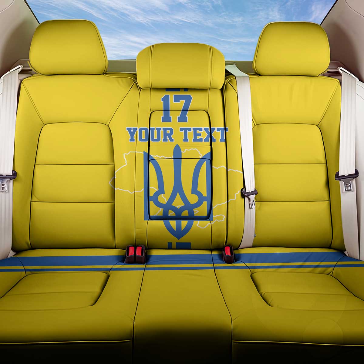 Custom Ukraine Football Back Car Seat Cover Yellow Style