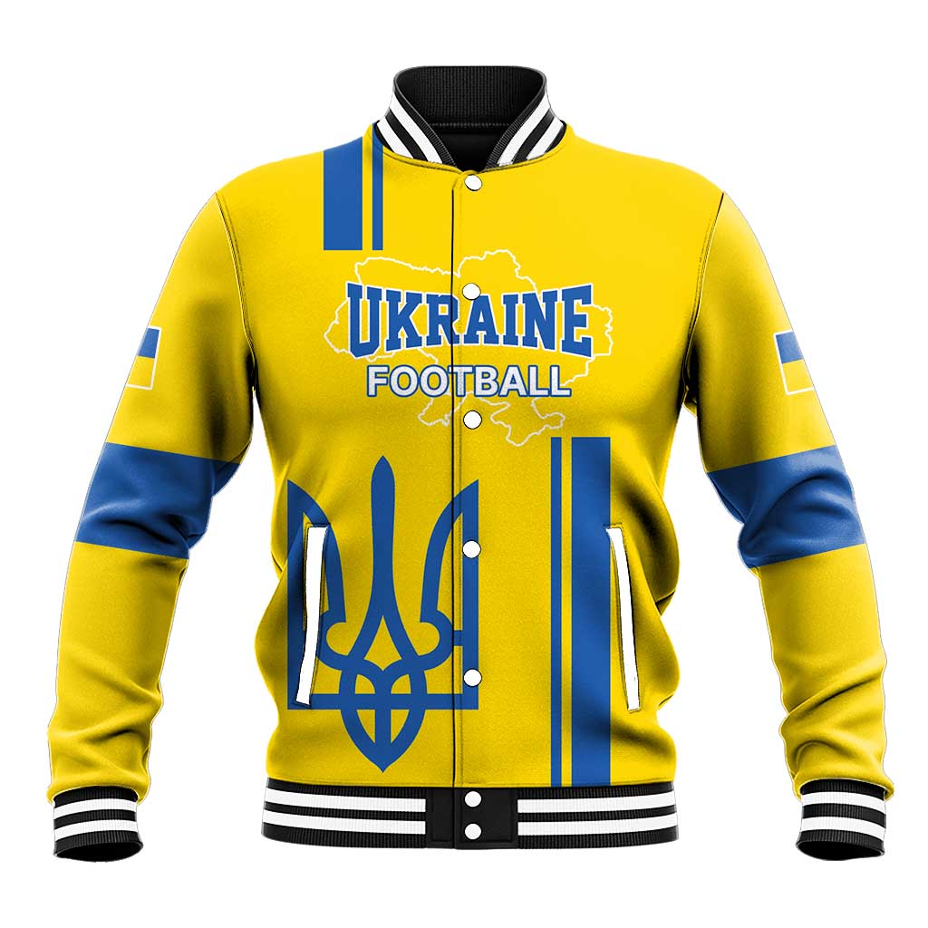 Custom Ukraine Football Baseball Jacket Yellow Style