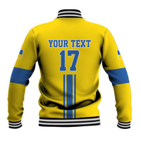 Custom Ukraine Football Baseball Jacket Yellow Style