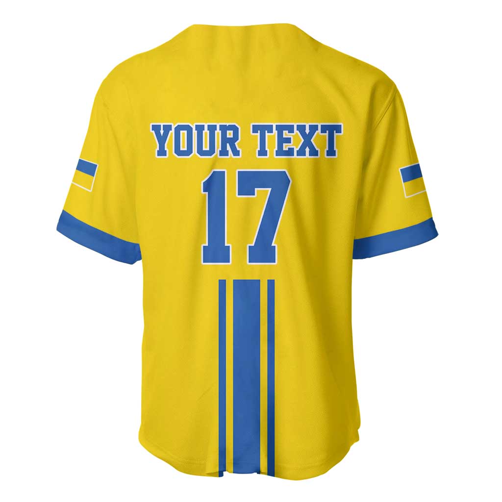 Custom Ukraine Football Baseball Jersey Yellow Style