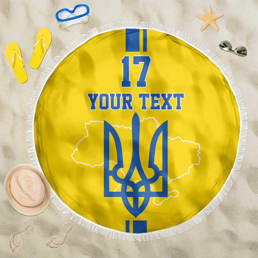 Custom Ukraine Football Beach Blanket Yellow Style