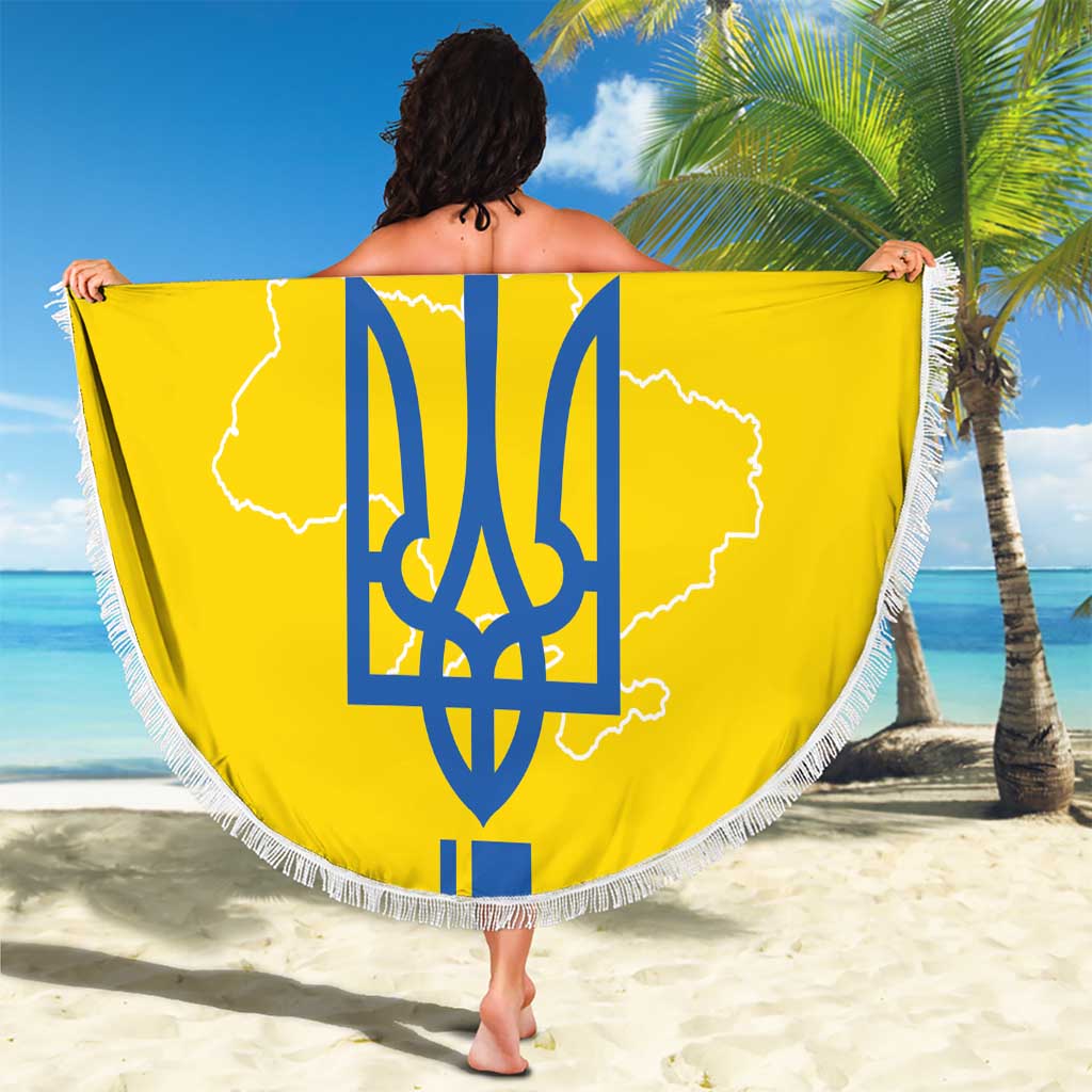 Custom Ukraine Football Beach Blanket Yellow Style
