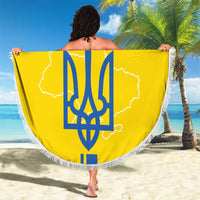 Custom Ukraine Football Beach Blanket Yellow Style