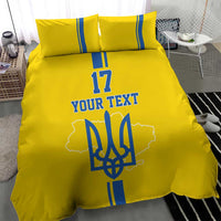 Custom Ukraine Football Bedding Set Yellow Style