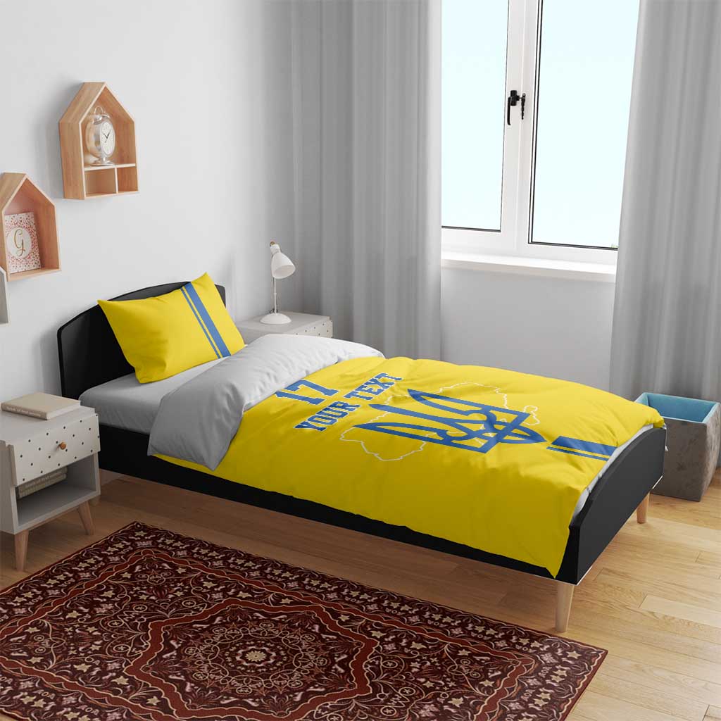 Custom Ukraine Football Bedding Set Yellow Style
