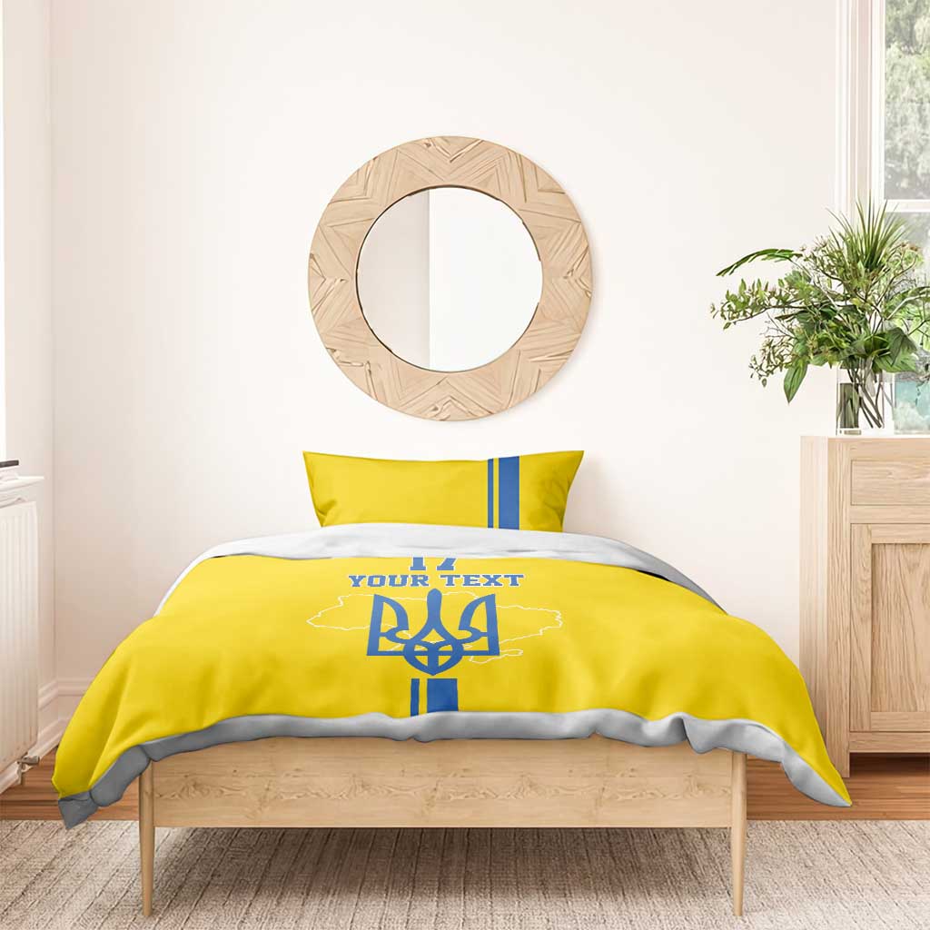 Custom Ukraine Football Bedding Set Yellow Style