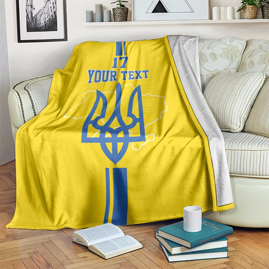 Custom Ukraine Football Blanket Yellow Style