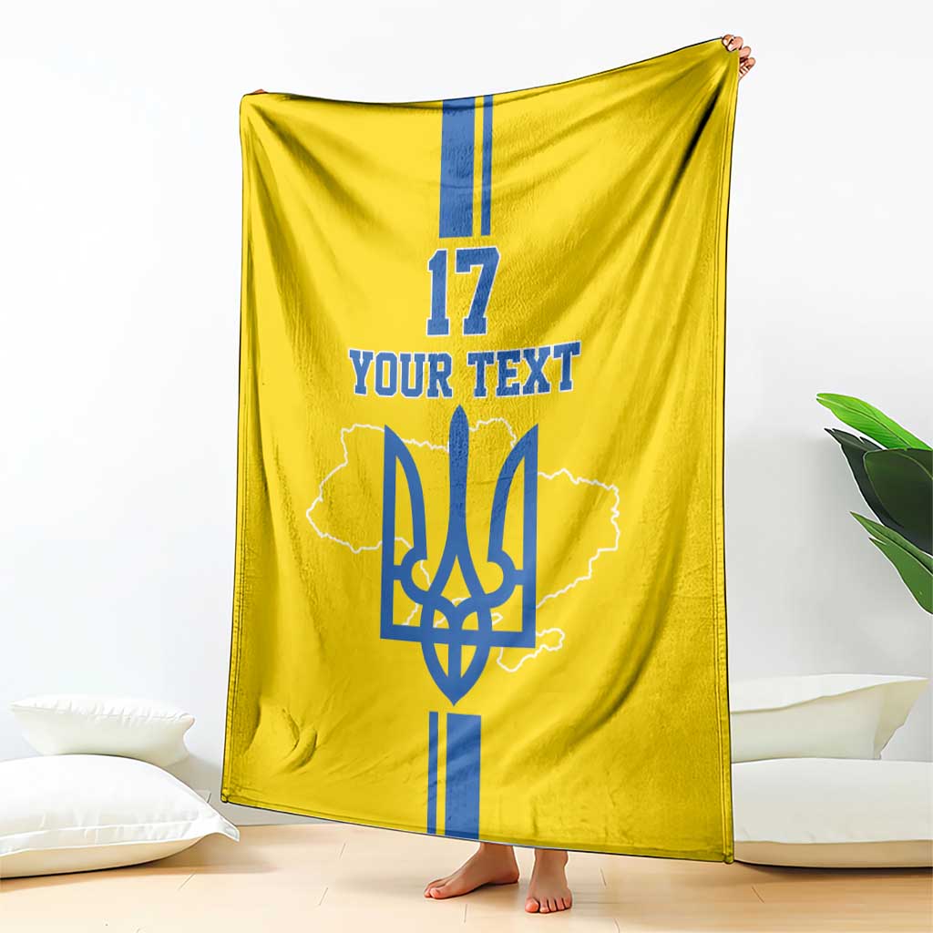 Custom Ukraine Football Blanket Yellow Style