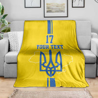 Custom Ukraine Football Blanket Yellow Style
