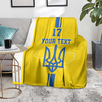 Custom Ukraine Football Blanket Yellow Style