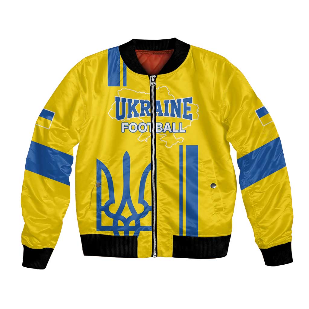 Custom Ukraine Football Bomber Jacket Yellow Style