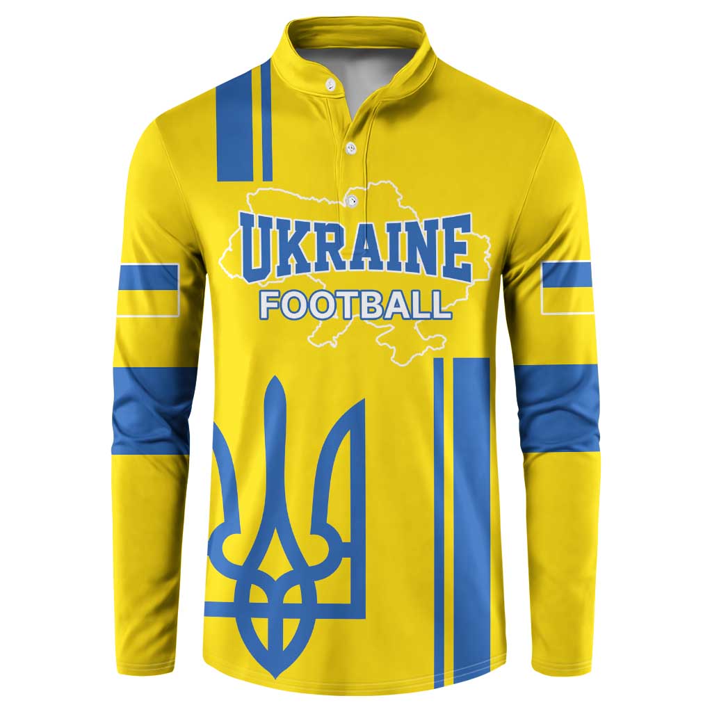 Custom Ukraine Football Button Sweatshirt Yellow Style