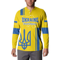 Custom Ukraine Football Button Sweatshirt Yellow Style