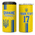 Custom Ukraine Football 4 in 1 Can Cooler Tumbler Yellow Style