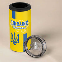 Custom Ukraine Football 4 in 1 Can Cooler Tumbler Yellow Style