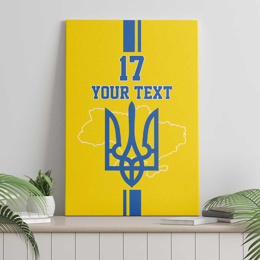 Custom Ukraine Football Canvas Wall Art Yellow Style
